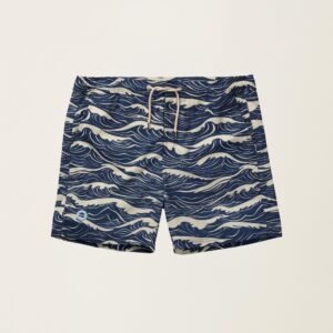 The Merino Swim Shorts - Navy Wave